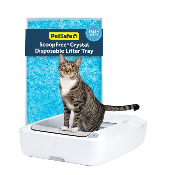 PetSafe ScoopFree Crystal Plus Self-Cleaning Cat Litter Box, Hands-Free Cleanup