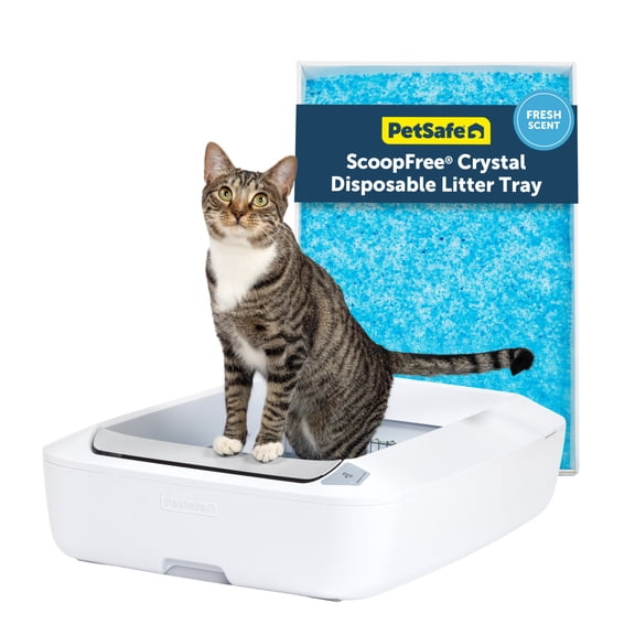 PetSafe ScoopFree Crystal Plus Self-Cleaning Cat Litter Box, Hands-Free Cleanup