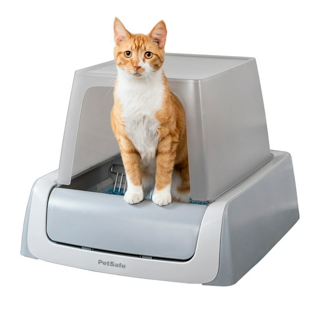 PetSafe ScoopFree Crystal Pro Front-Entry Self-Cleaning Cat Litter Box, Automatic, Gray