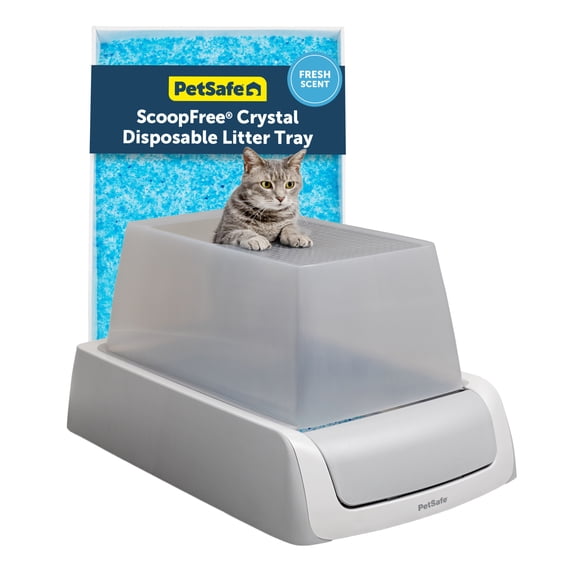 PetSafe ScoopFree Crystal Pro Legacy Top-Entry Self-Cleaning Cat Litter Box, Automatic, Gray