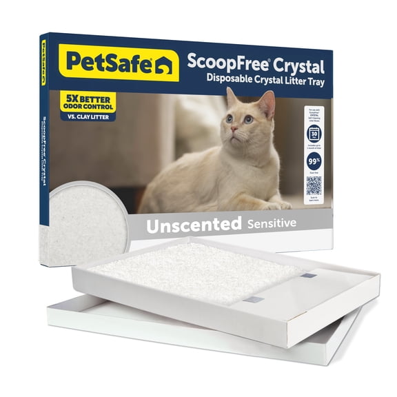 PetSafe ScoopFree Crystal Replacement Litter Tray, Fragrance-Free, 1-Pack  Easy Cleanup with Disposable Tray  Includes Leak Protection and Low Tracking Crystal Litter  No Perfumes or Dyes