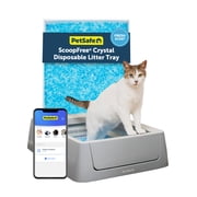 PetSafe ScoopFree Crystal Smart Self-Cleaning Cat Litter Box, Phone App Connected, Gray