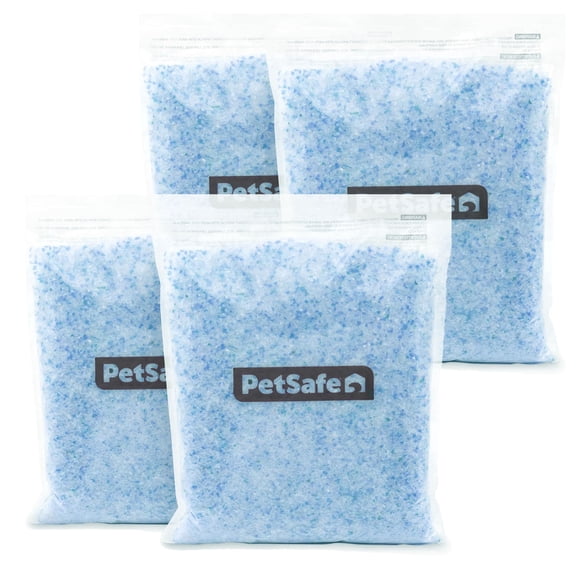 PetSafe ScoopFree Premium Fresh Scent Crystal Litter, 4-Pack Includes 4 Bags of Lightly Scented Litter Absorbs Odors 5x better than Clay Clumping 4.3lb each bag
