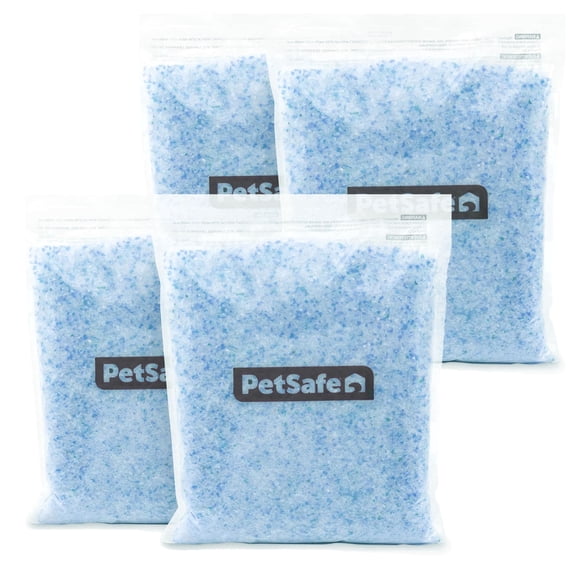 PetSafe ScoopFree Premium Fresh Scent Crystal Litter, 4-Pack Includes 4 Bags of Lightly Scented Litter Absorbs Odors 5x better than Clay Clumping 4.3lb each bag