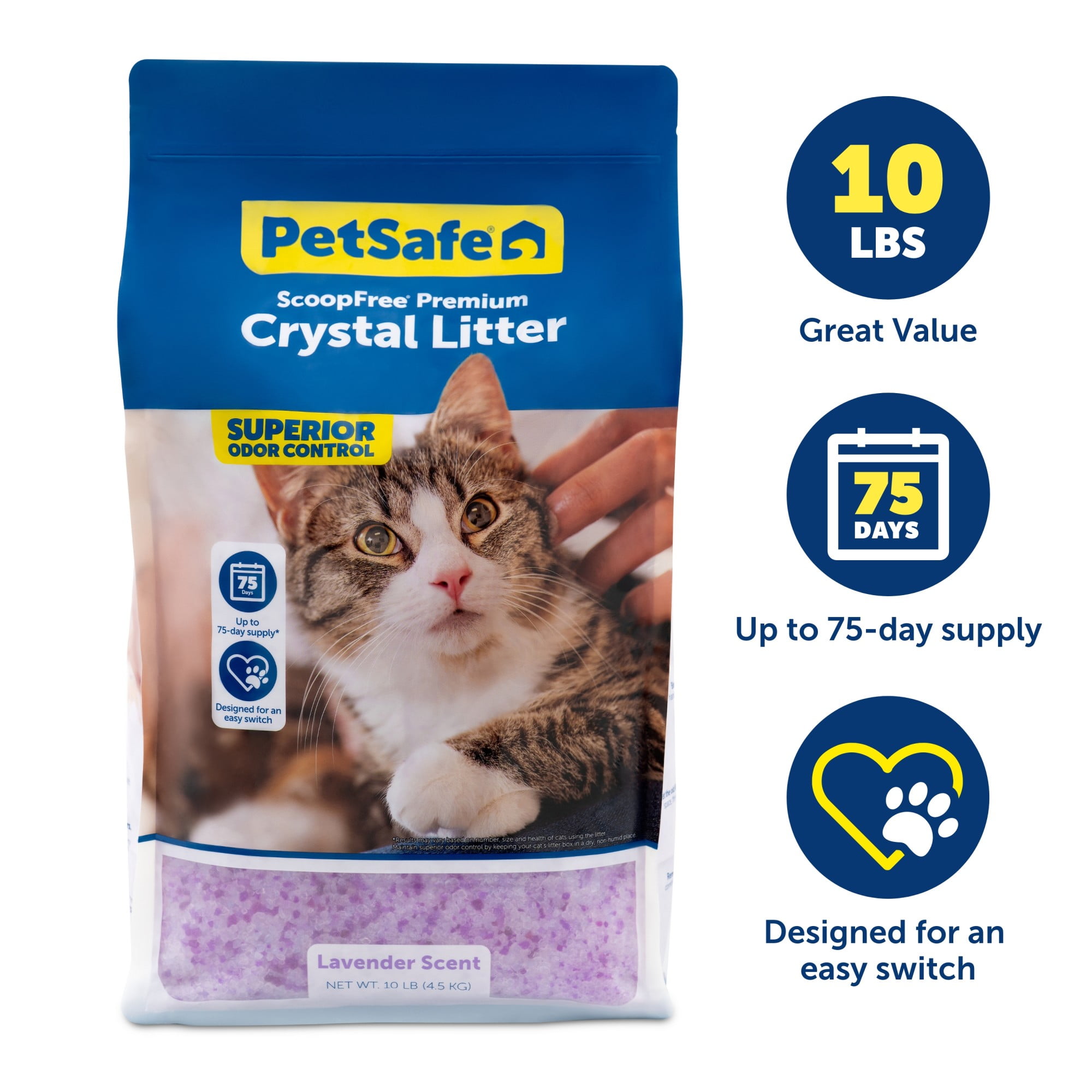 PetSafe ScoopFree Lavender Crystal Cat Litter, 10 lb Bag