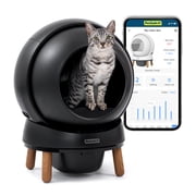 PetSafe ScoopFree SmartSpin Self-Cleaning Cat Litter Box, Black Advanced Odor Control, App Controlled with Health Monitoring, Works with Any Litter, Up to 2 Weeks of Hands-Free Cleaning