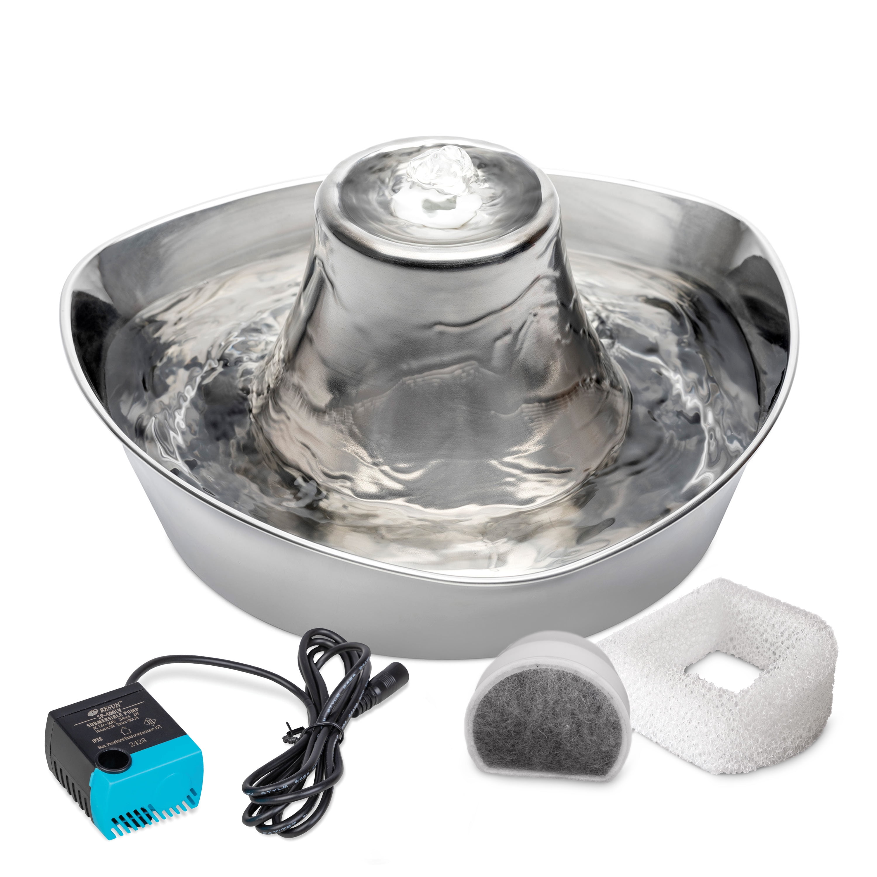 Stainless Steel 60 oz Pet Water Fountain