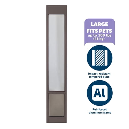PetSafe Sliding Glass Pet Door for Dogs and Cats,Frame in Aluminum, 80 11/16 in, Large, Bronze