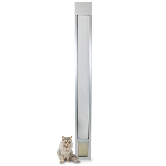 PetSafe 1-Piece Sliding Glass Pet Door for Dogs and Cats - Adjustable Height 75 7/8" to 81"- Small, Satin