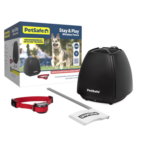 PetSafe Stay and Play Wireless Fence for Stubborn Dogs, Dogs Over 5 lbs, Covers 3/4-Acre Yard