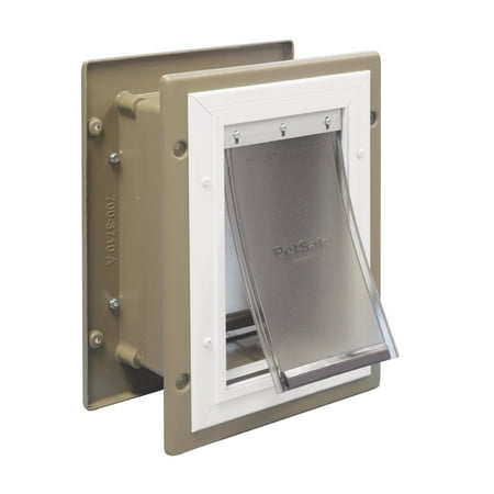 PetSafe Wall Entry Aluminum Pet Door for Cats and Dogs up to 15 lb., Telescoping Tunnel, Small