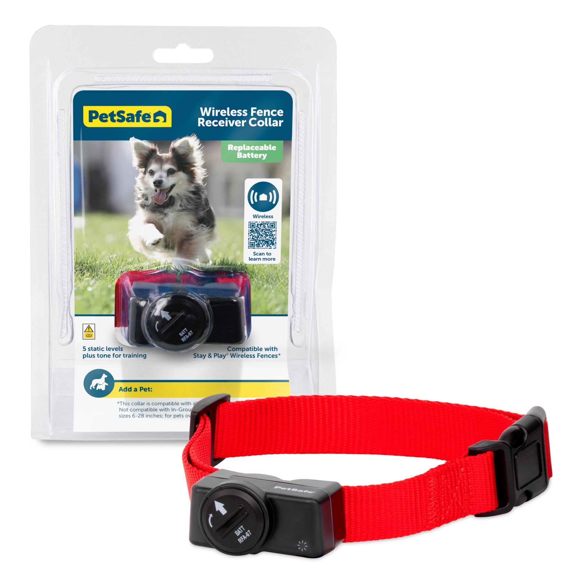 PetSafe Wireless Pet Containment System Receiver Collar for Dogs & Cats +5  lb., Waterproof