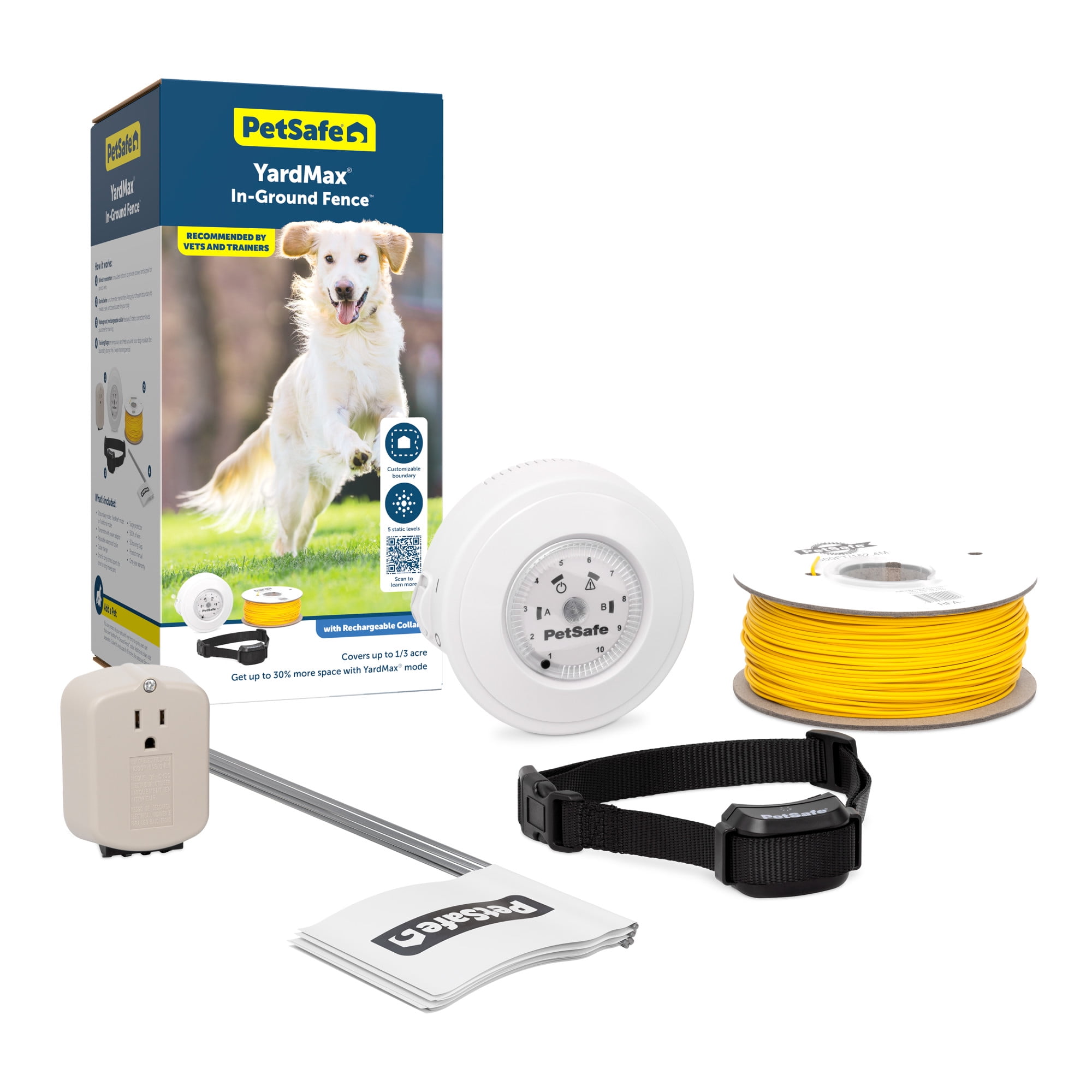 Wireless Dog Fence Electric Fence Coverage Up to 1.2 Acre,Pet
