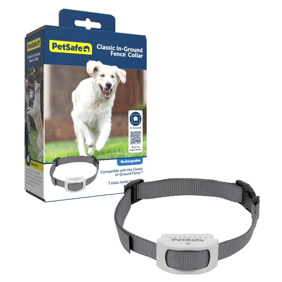 PetSafeClassic In-Ground FenceRechargeable Receiver Collarfor Dogs and Cats - From the Parent Company of INVISIBLE FENCE Brand -7 Levels of Adjustable Static Correction -For Pets 5lband Up