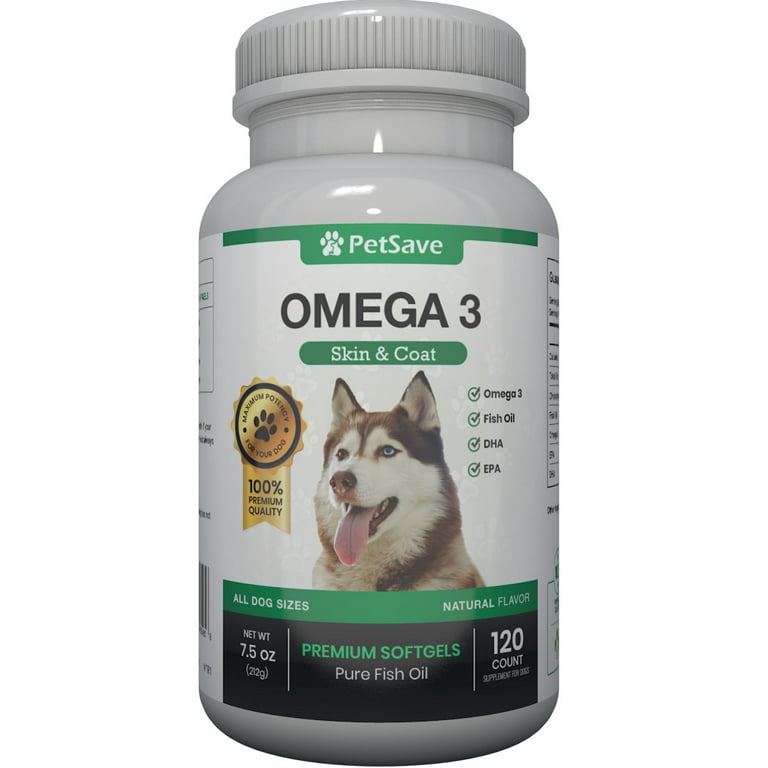 PetSave Omega 3 with EPA and DHA for dogs skin coat eyes and
