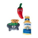 Fringe Studio "Happy Hour Pack, Small Plush Dog Toy 3PCS Set, PetShop Collection (662120)