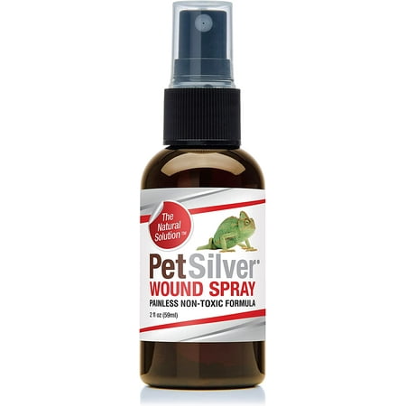 PetSilver Wound Spray Reptile Formula with Chelated Silver, Vet Formulated, All Natural Pain Free Formula, Relief and Support for Hot Spots, Wounds and Burns, 2 oz.
