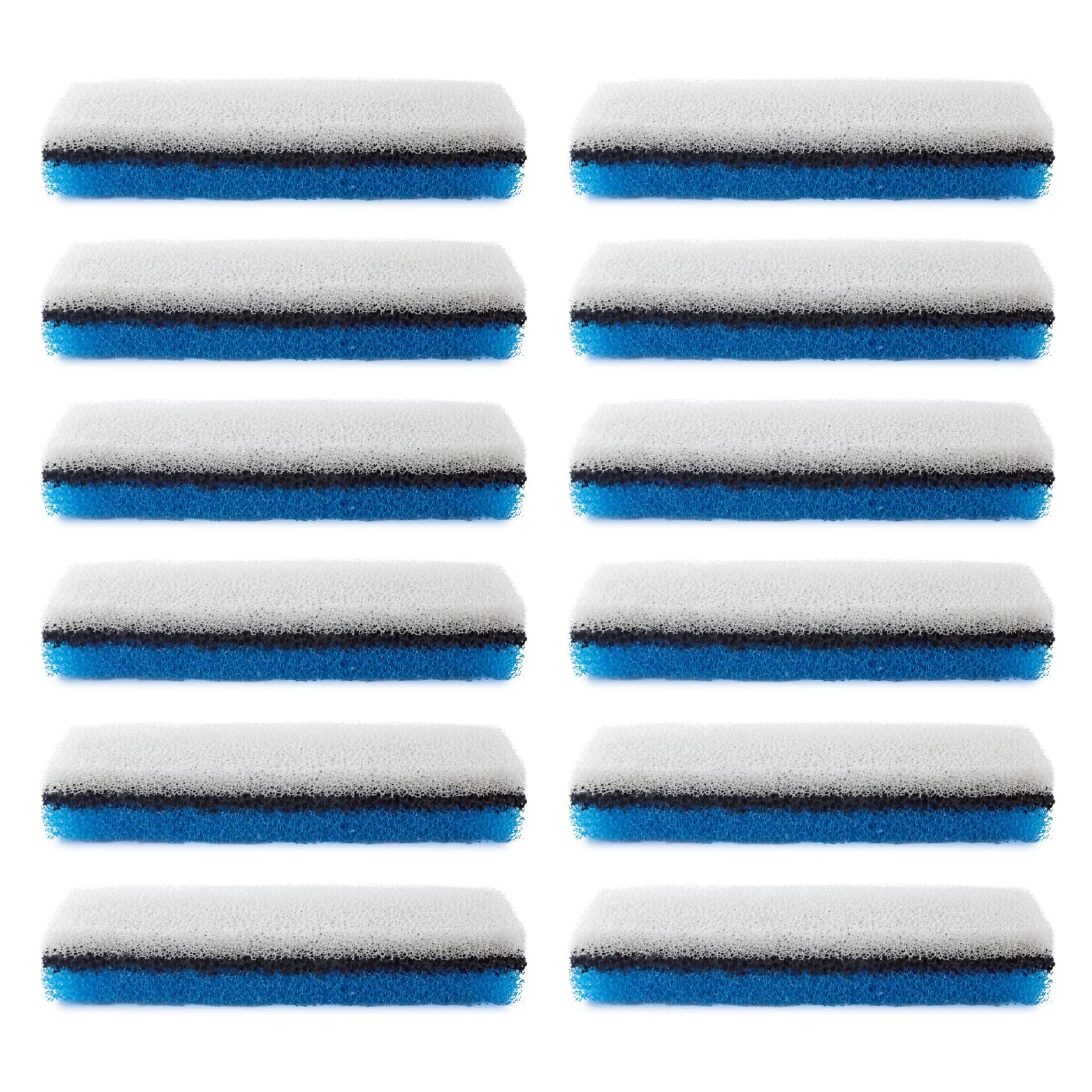 Rectangular Triple Filtration Water Filters for NPET WF020 Fountain, Pack of 12