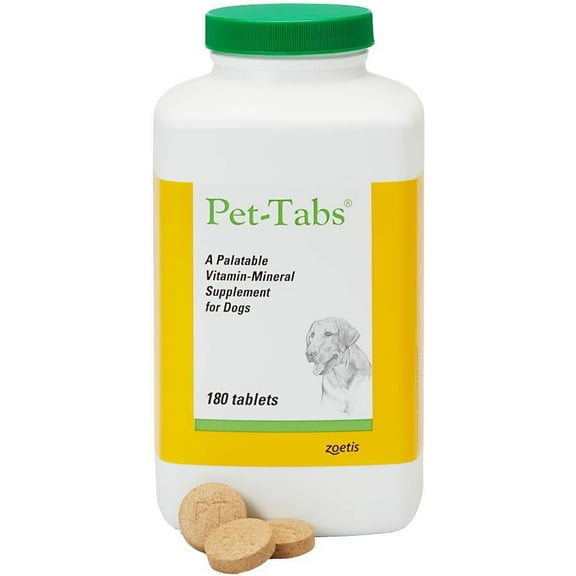 Pet-Tabs Multivitamin & Mineral Supplement for Dogs, Chewable Tablets, 180 Count