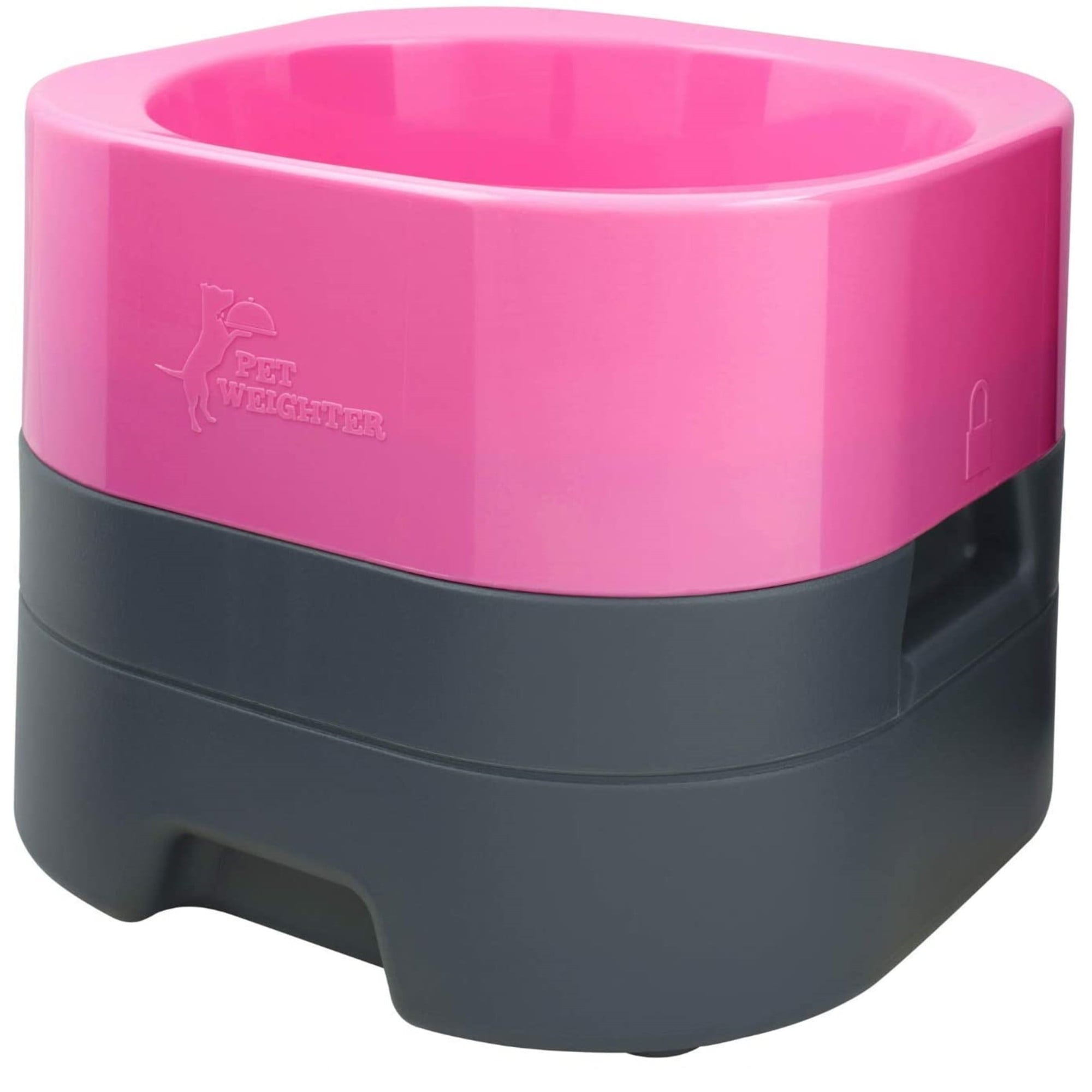 PetWeighter Large Heavy Elevated Dog Cat Water Bowl Large Hot Pink