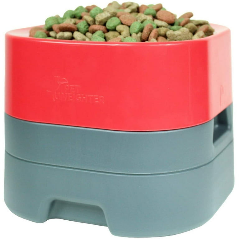 Petweighter Elevated Dog Cat Food Water Bowl Large Red