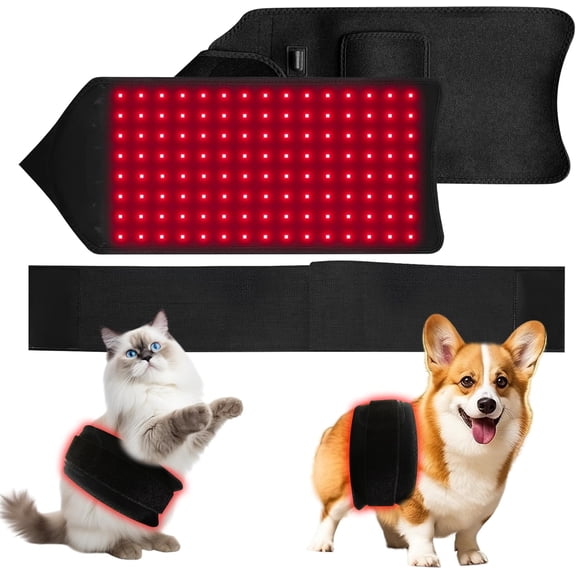 PetWell Comfort Belt: 120 LED Dog & Cat Red Light Therapy Belt - Portable Infrared Light Wrap for Back, Hips, Knees | Soothing Mat Pad Device for Arthritis & Pain Relief in Pets
