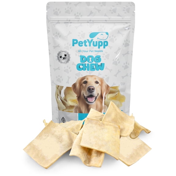 PetYupp Natural Water Buffalo Cheek Chips Dog Chew, 8oz