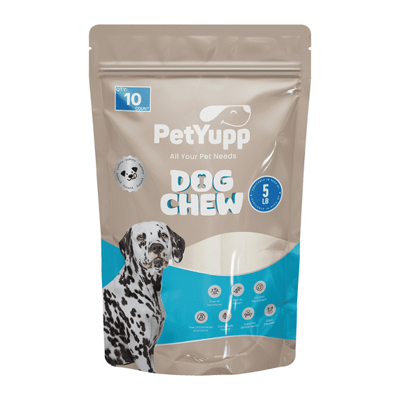 PetYupp Beef Cheek Rolls 12 Inch Dog Chew Treats 10 Count