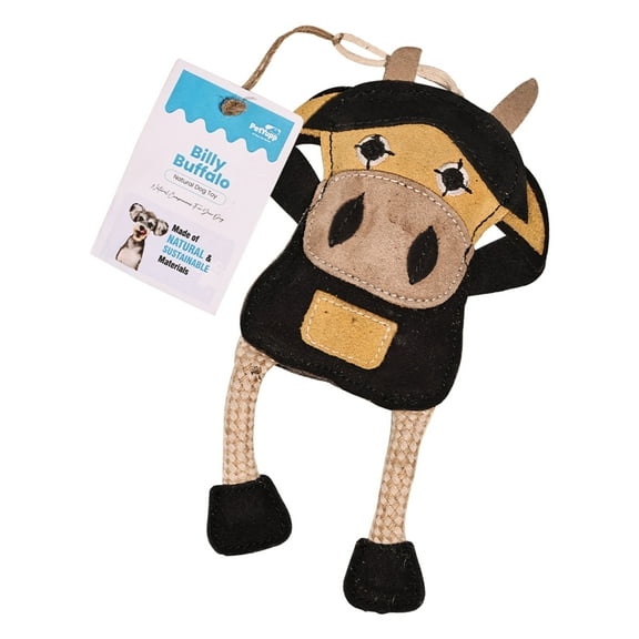 PetYupp Billy Buffalo Leather Dog Toy for Small Dogs & Puppies, Fetch & Chew Dog Toy