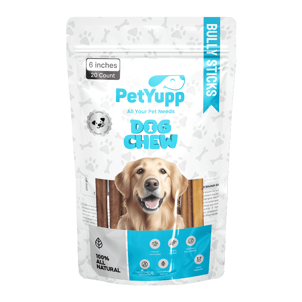 PetYupp Bully Sticks Dog Chew Treats 6 Inch 20 Count