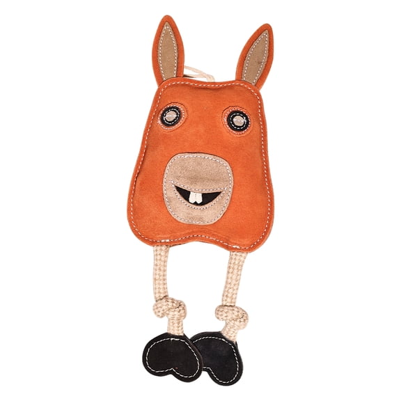 PetYupp Orange Rabbit Leather Dog Toy for Small Dogs & Puppies, Fetch & Chew Toy