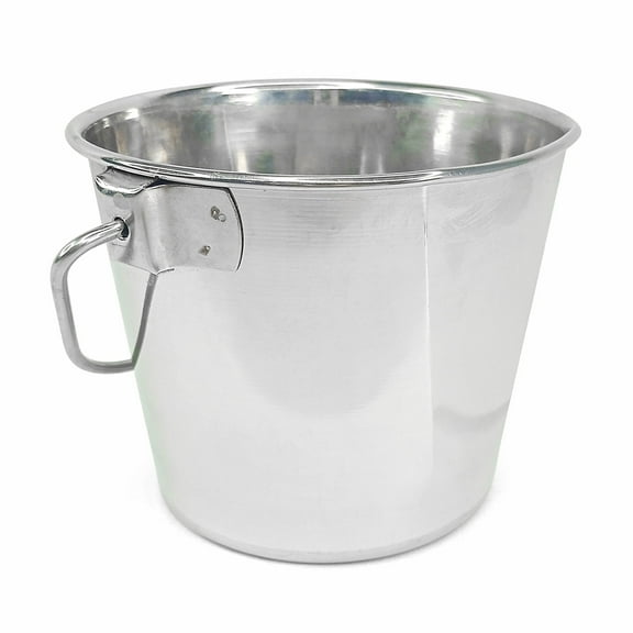 PetYupp Heavy Duty Stainless Steel Flat Side Bucket, 1 Quart Flat Side Small Metal Bucket