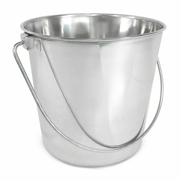 PetYupp Heavy Duty Stainless Steel Flat Side Bucket - Half Gallon
