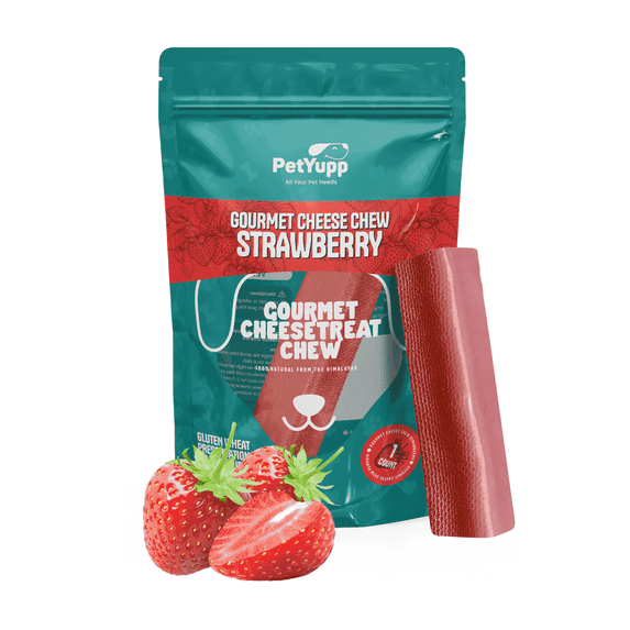 PetYupp Yak Cheese Dog Chew, Strawberry Flavor, Large, 1 Count