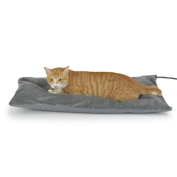 Petace Outdoor Heated Cat Bed, Soft Pet Heating Pad with Steel-Wrapped Cord, Outside Pet Warmer for Feral Cats and Dogs, 19.7" x 15.7", 35 Watts