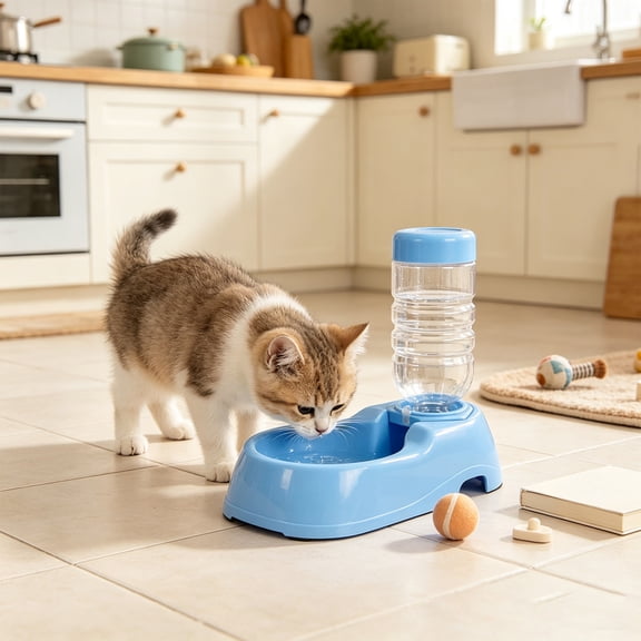 Petal Base Automatic Refill Cat Drinking Dispenser Adjustable Height Leakproof Face Friendly Structure Helps Reduce Chin Stains Pet Hydration Station