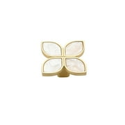 Petal Cabinet Knobs，Gold Dresser Drawers Knobs，Four Leaf Clover Decorative Knobs For Furniture Cupboard Hardware (Snowflake White，Large)