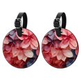 thumbnail image 1 of Petal Flower 2Pcs PU Leather Round Luggage Tags with Privacy Cover and Name ID Tag for Suitcase, Handbags, Backpacks, School Bags, 1 of 6