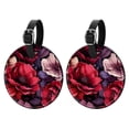 thumbnail image 1 of Petal Flower 2pcs PU Leather Round Bag Tags Suitcase Handbag Tags with Privacy Cover and Name ID Tag for Travel Luggage, Handbags, Backpacks, School Bags, 1 of 1