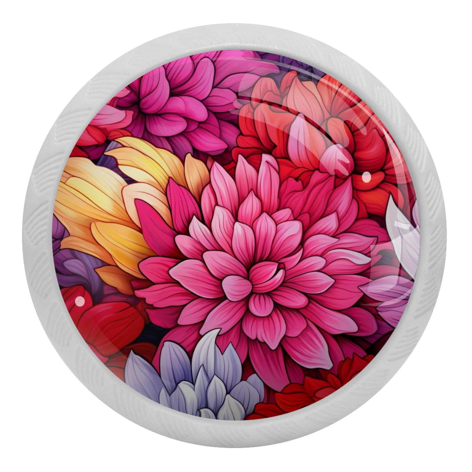 Petal Flower Fluorescent Drawer Pulls: Round 4-Pack - Glow-in-the-Dark ...