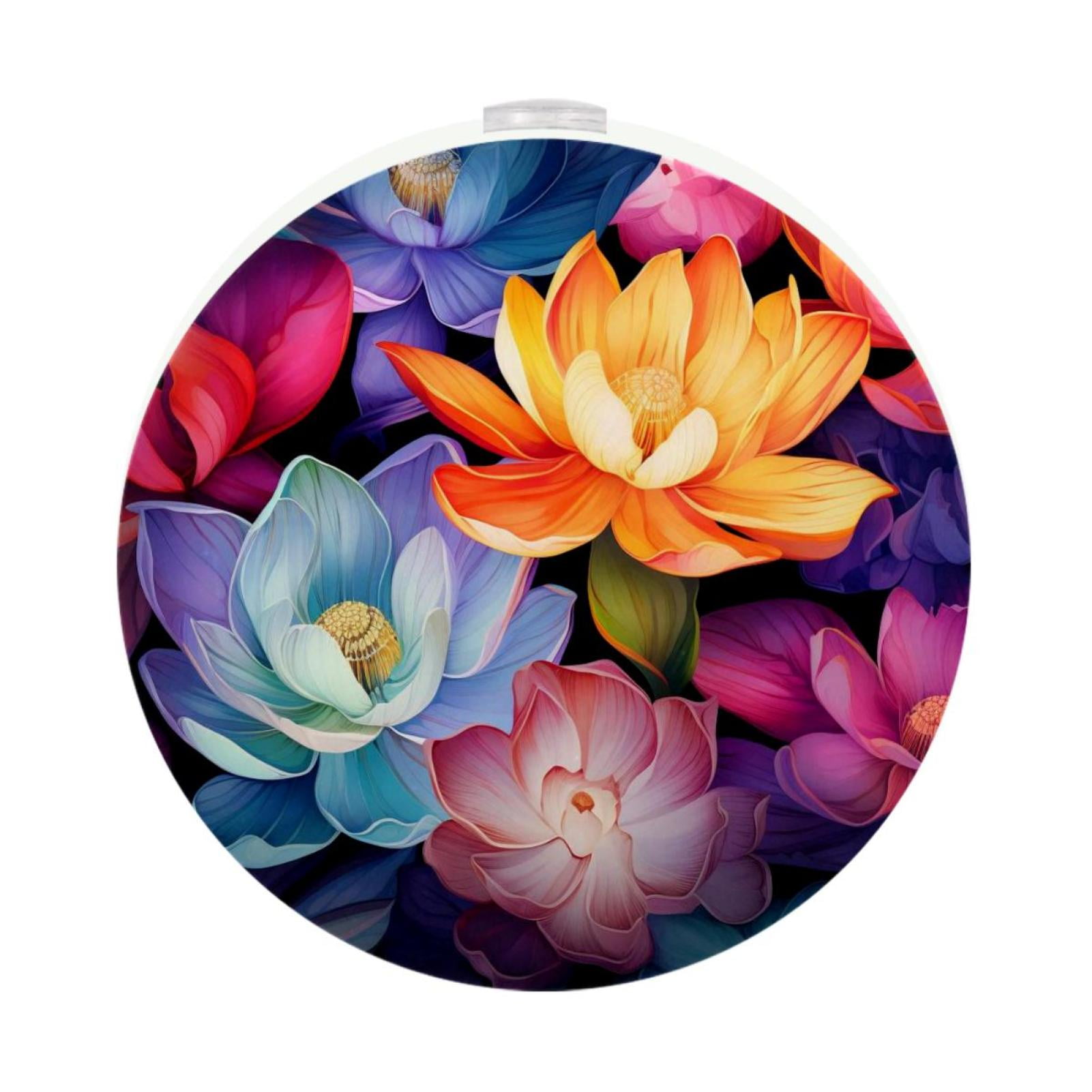 Petal Flower LED Round Night Light 2PCS - Motion Sensor Activated Soft ...