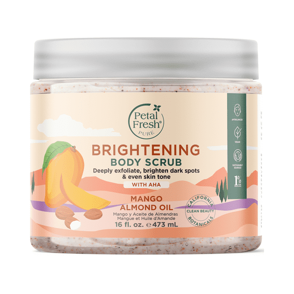 Petal Fresh Brightening Body Scrub With AHAS, Mango & Almond Oil, 16 fl oz (473 ml)