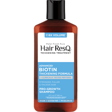 Petal Fresh Hair ResQ Thickening Shampoo, Advanced Biotin Pro-Growth Formula for All Hair Types, 12 fl oz