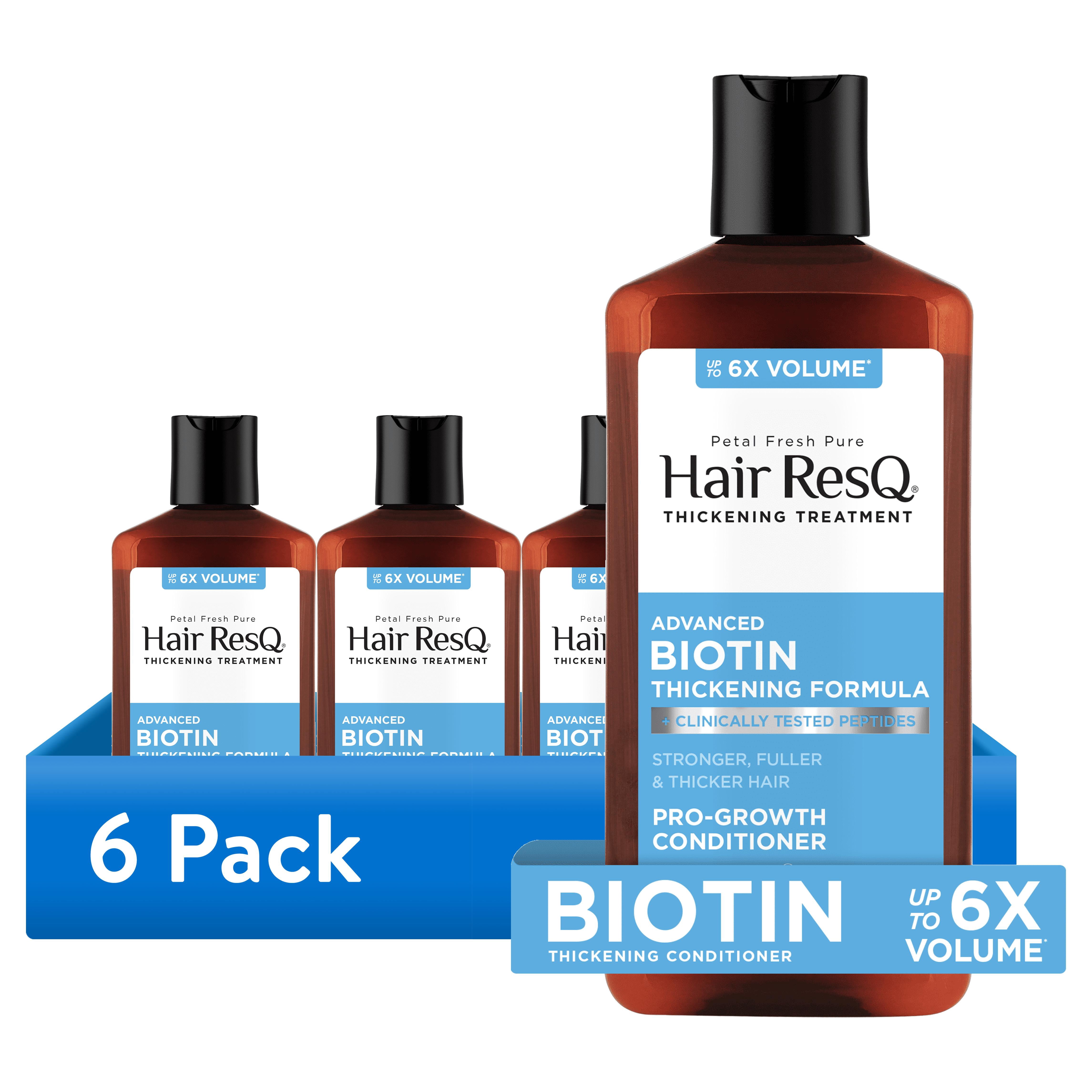 (6 pack) Petal Fresh Hair ResQ Thickening Conditioner, Advanced Biotin Pro-Growth Formula for All Hair Types, 12 fl oz