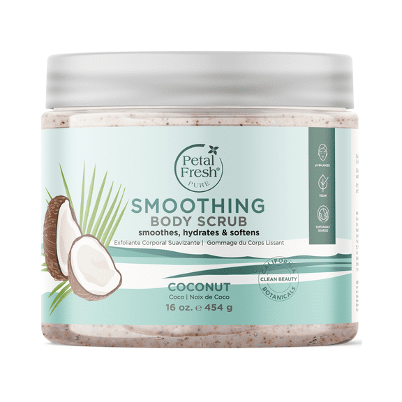 Petal Fresh Pure Coconut Smoothing Body Scrub, 16 oz