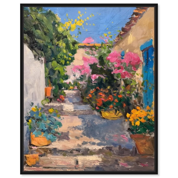 Petal Lane Canvas Vivid Coastal Art by Art Remedy, Black Frame, 30" x 36"