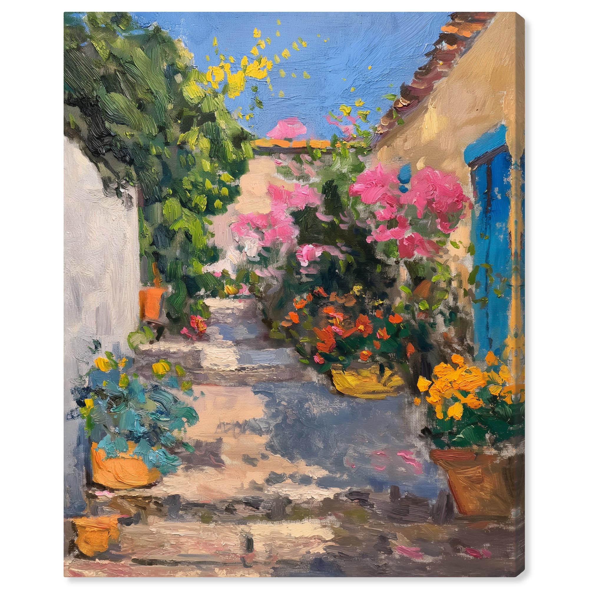 Petal Lane Canvas Vivid Coastal Art by Art Remedy, Black Frame, 30