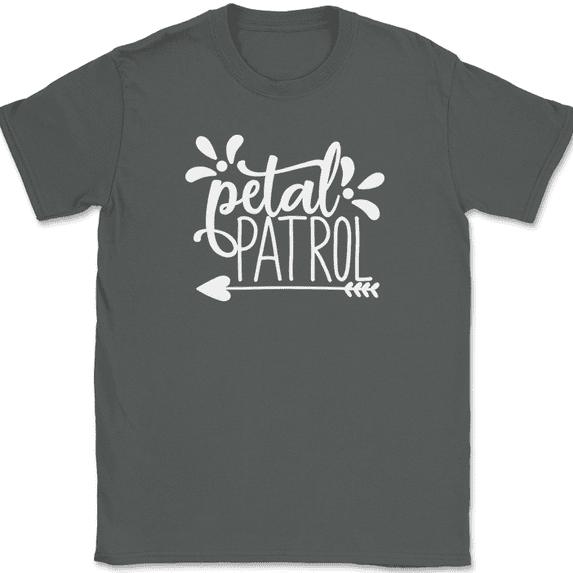 Petal Patrol T-Shirt Wedding Party Bride Groom Event Group Gift Text Tee - Charcoal, 5XL