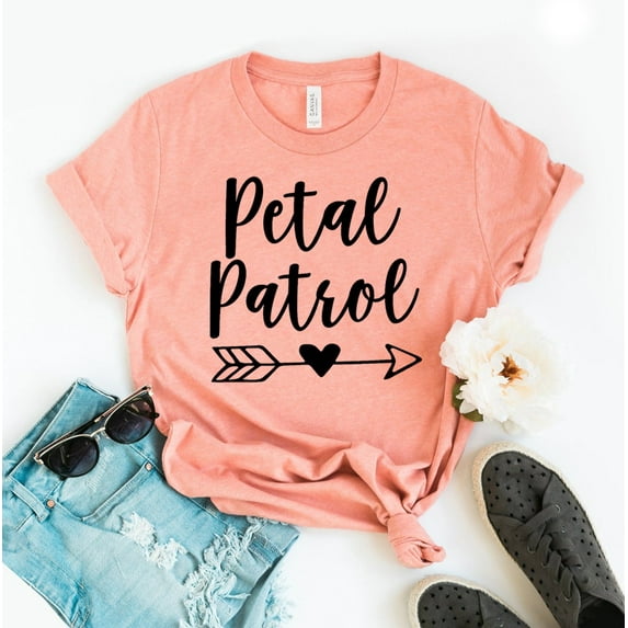 Petal Patrol T-shirt Women's Wedding Top Party Shirts Bridal Shower Gift Marriage Tshirt Proposal Shirt Ring Bearer Tee