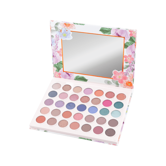 Profusion Cosmetics Petal Perfect 35 Shade Palette, Vitamin E Infused Rich-Pigment Eyeshadow with Long-Wear Buildable Formula for Matte & Shimmer Finish, 1.23 oz